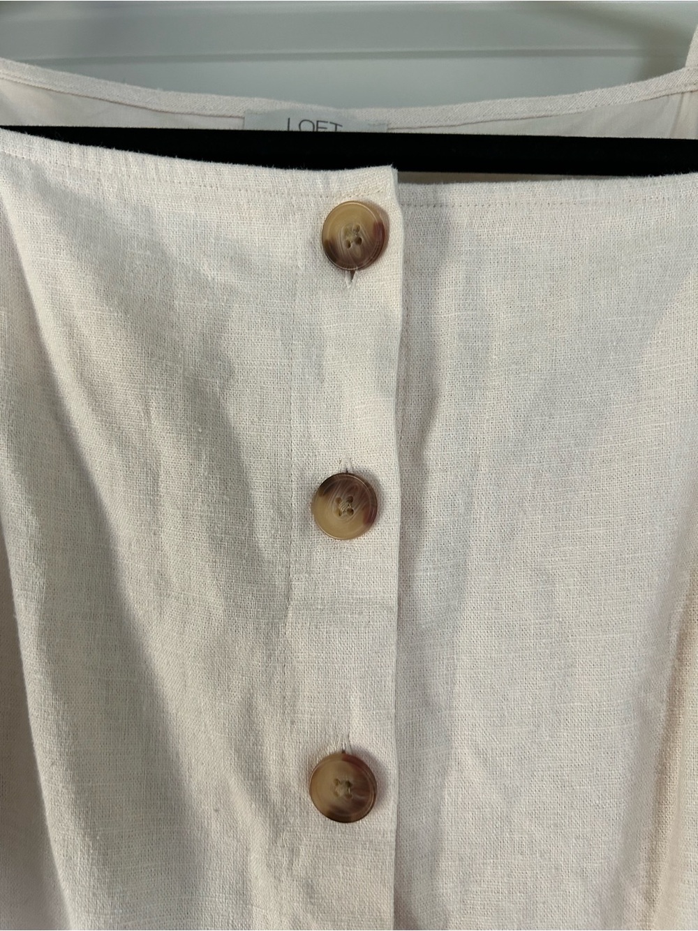 NWT - LOFT Linen Blend Button-Front Dress - Picture 3 of 6